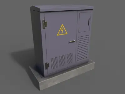 PBR Electric Box Purple Low-poly 3D model