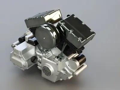  v2 Air-Cooled V-Twin Motorcycle Engine 