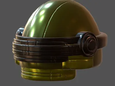 Gas mask future helmet 3d model scifi Low-poly  Low-poly 3D model
