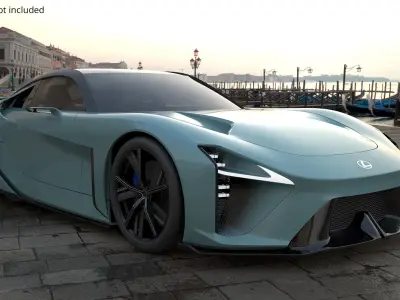  Lexus Sport Concept Car Vehicle Turquoise Rigged 