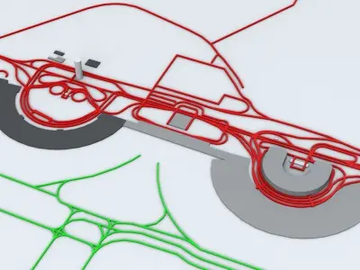Rio De Janeiro Galeao GIG Airport  Roads Buildings Public Trans 3D model
