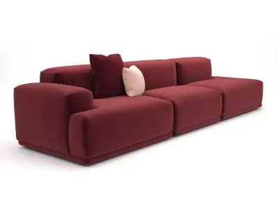 Connect 3-Seater Open Armrest 3D model