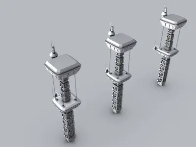 Futuristic Street Lamp 3D model