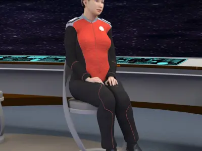 Planetary Union Uniform for La Femme 2 for Poser 3D model