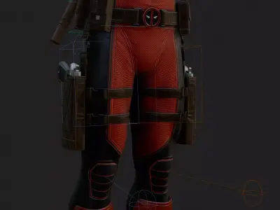 Deadpool 3D Model Rigged PBR Blender FBX OBJ Low-poly 3D model