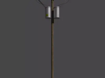 Electricity Pole Powerline Free low-poly 3D model