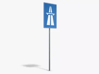 Highway Sign Low-poly 3D model