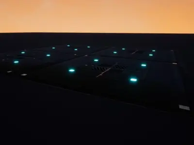 Sci fi floor Low-poly 3D model