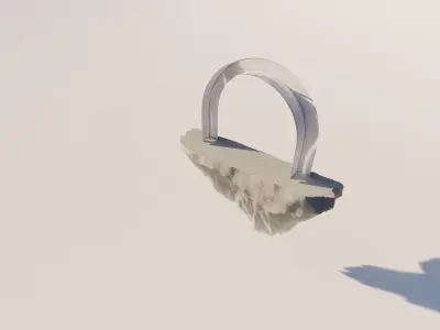 Portal Arch on Floating Island Low-poly 3D model