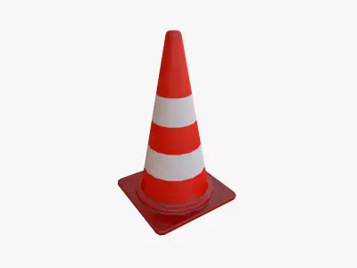 Cone PBR traffic Low-poly 3D model