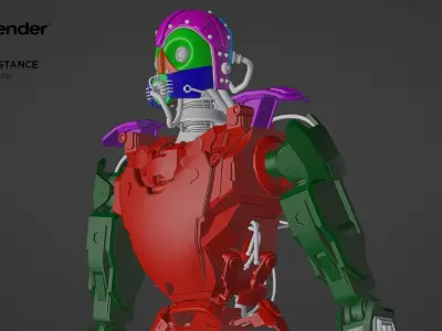 Sci fi Robot Character Low-poly 3D model