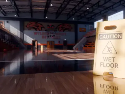 School Basketball Gym - Blender Scene 3D model
