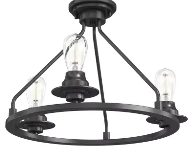 Progress lighting Debut Collection Three Light Semi-Flush   3D model