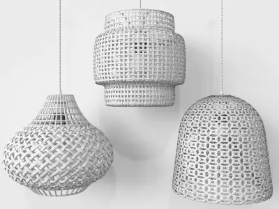 RotanLamp gold pendant lamp 3D model