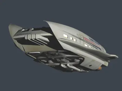 STAR-TREK EXECTIVE-CLASS SHUTTLE 2Way Texture 1Parts model 3D model
