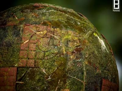 4k PBR Texture Of Damaged Floor with Water Moss Texture