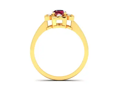 Solitaire Engagement Wedding Ring 3D print model 9