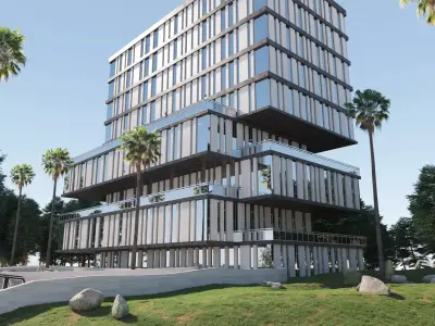 Exterior hotel 3d model 3D model