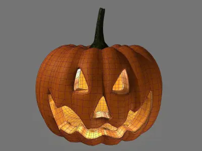 Halloween Pumpkin Low-poly 3D model