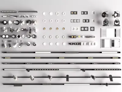 Downlight and Spotlight Set - 3ds Max and Vray Renderer 3D model