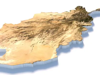 Afghanistan Terrain 3D Model  Low-poly 3D model