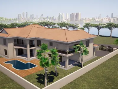 FOUR BEDROOM HOUSE 3D model purchase