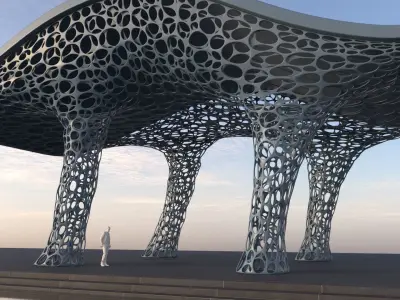Futuristic high Pavilion 3D model