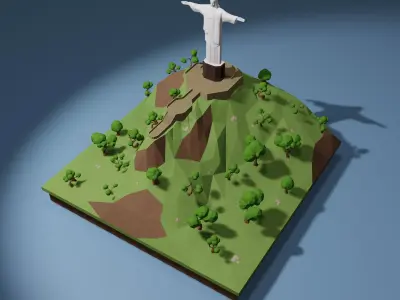 Christ Redeemer Low-poly 3D model