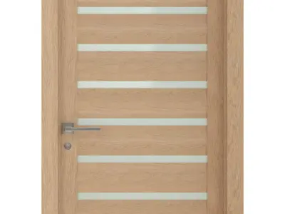 Door-083 wooden door with glass panels 3D model