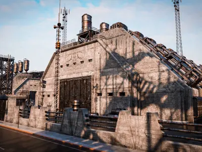 INDUSTRIAL SCIFI BUILDING 05 Low-poly 3D model