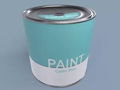 Paint Can Light-Blue Low-poly 3D model