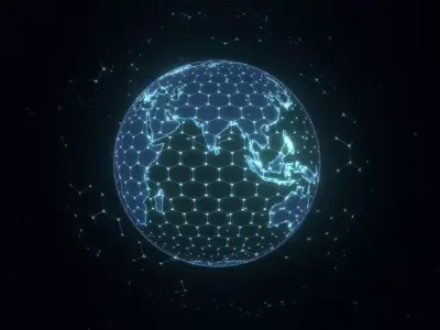 Animated Hologram Planet Earth No 5 With 50 Sci-Fi Music Tracks Low-poly 3D model