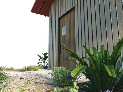 Army Barracks Low-poly 3D model