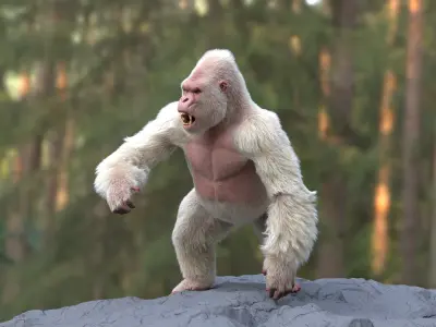  White Gorilla Rigged 