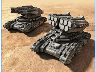 SciFi Army Ground Units 02 Low-poly 3D model