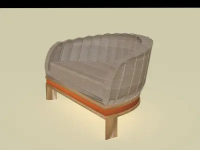 Modern hemispherical sofa Low-poly 3D model
