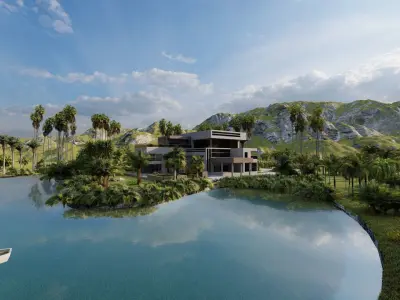 Casa Scene-villa-modern house 3D model