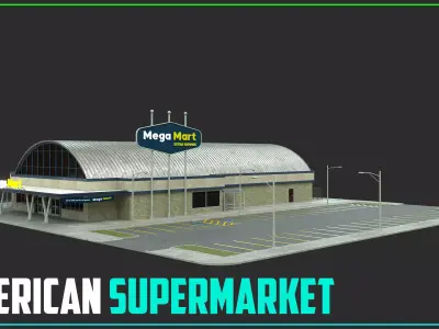 American Supermarket  Low-poly 3D model