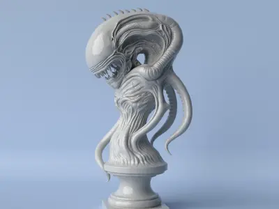 XenoStalker Alien Movie-Inspired Sculpture 3D print model