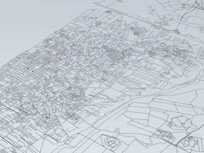 Gaza Strip Road Network and Streets 3D model