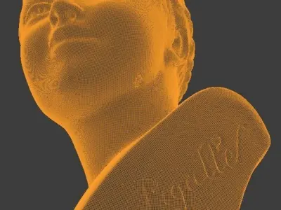 Terracotta bust of a young girl signed by Pigalle 3D model