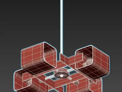 rivoli-gitte-4091-304-b0051280 modern chandelier with four gl... 3D model