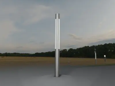 Low-Poly Basic Light Column 23 - Street Light Set-9 Low-poly 3D model