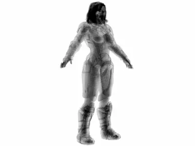 Sci-Fi Futuristic Female Marine Soldier 3D model