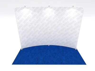 Exhibition booth 10x5ft curved wall 3DM002 Free 3D model
