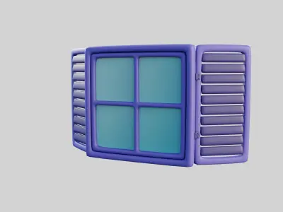 Cartoon Window 17a 3D model