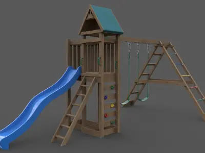 PBR Playground Jungle Gym 03 Low-poly 3D model