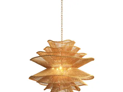Alondra Chandelier large rattan 3D model
