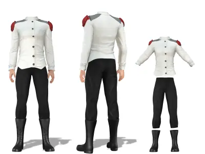 Mens Space Agent Outfit Low-poly 3D model