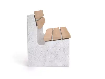 Maro Outdoor Bench with Backrest Free 3D model